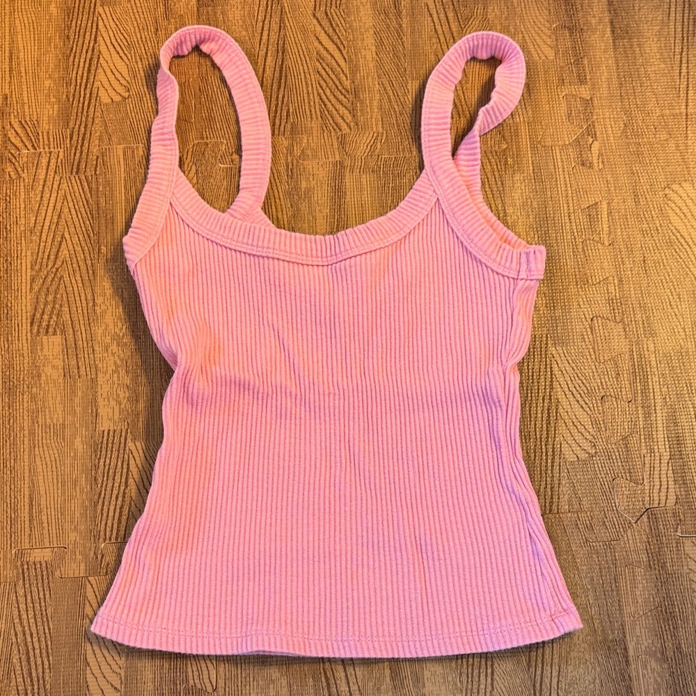 SUPRE RIBBED PINK TANK TOP SIZE SMALL